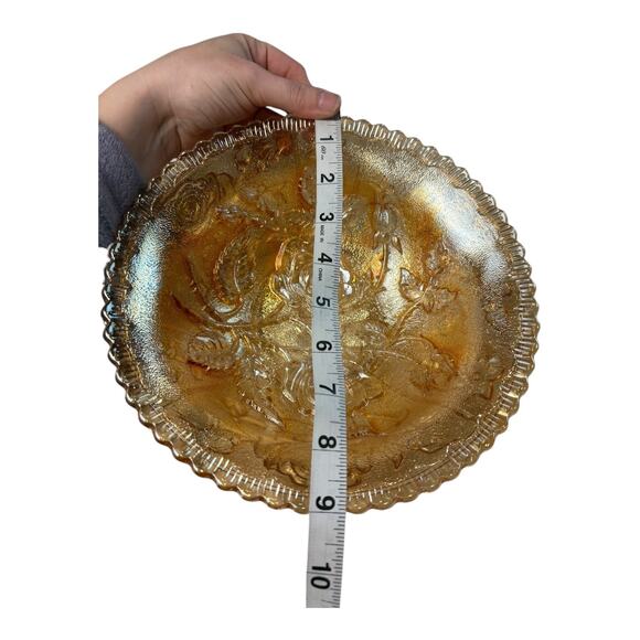 Vintage Antique Imperial Glass Company Lustre Rose Bowl Marigold Carnival Glass - Picture 6 of 6